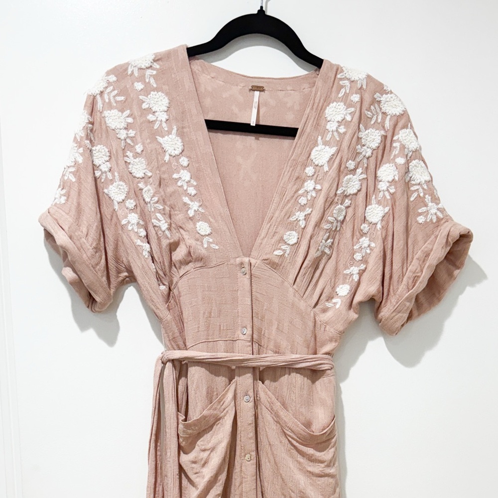 Free People Blush Pink Maxi Dress with Pockets
